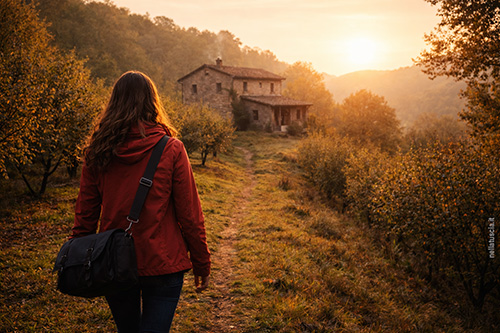 Il sole di novembre sta calando ed Elisa arriva al casale