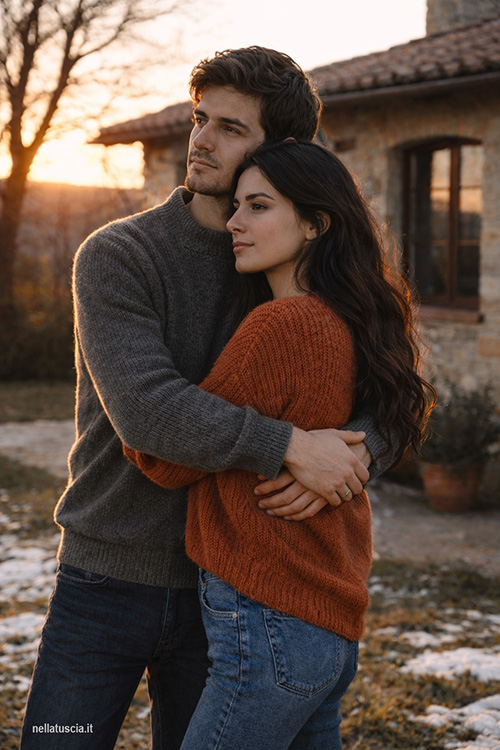 Livia abbraccia Marco, ricambiata, come fratelli.