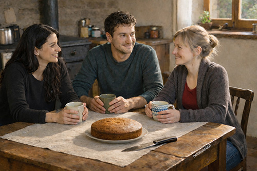 Tutti a tavola per la seconda colazione.