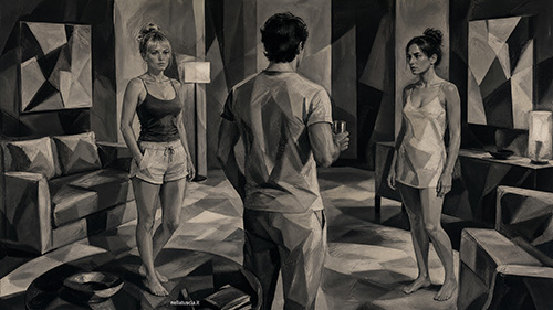 Marco, Elisa e Livia si confrontano sul da farsi nella suite di Dumnon.