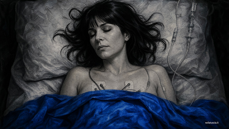 Sofia è a letto incosciente, monitorato da Custodi e strumenti, imprigionata nella Rete Oscura. 