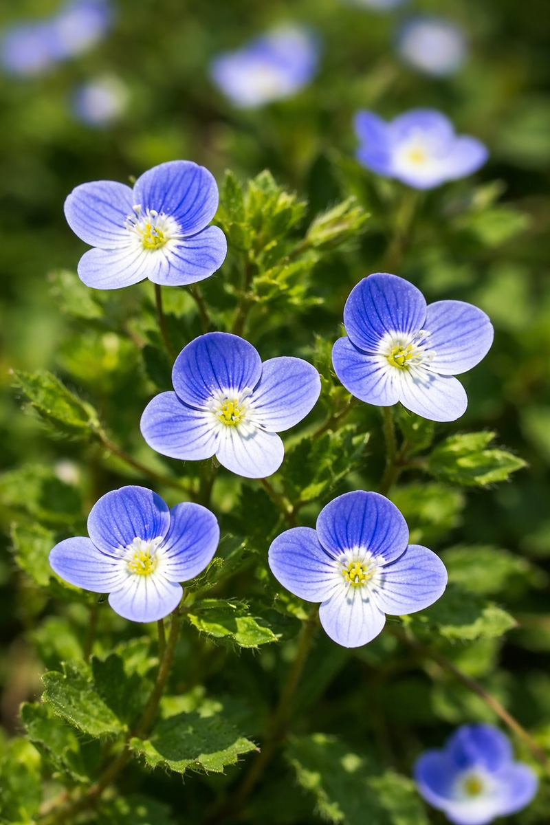 Dettaglio del fiore di Veronica persica